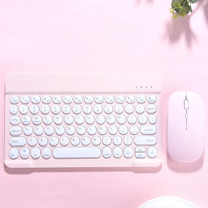 Bluetooth Keyboard and Mouse Set for iPad Pro Air 2024 for Xiaomi Samsung Tablet Phone Universal Wireless Keyboard 10 inch